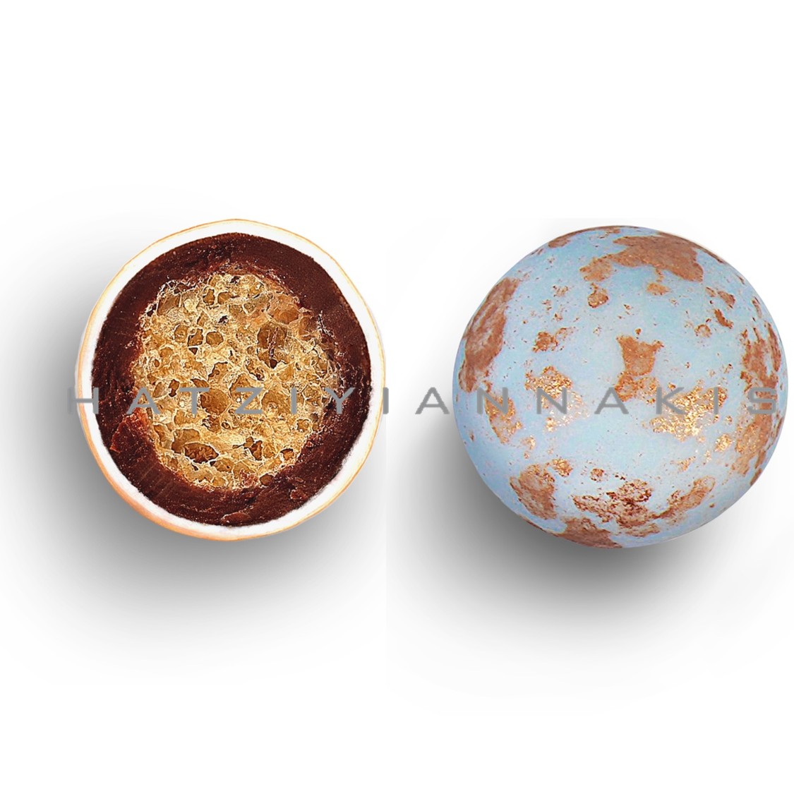 Crispy Κουφέτο - Γεύση Τύπου Bueno Πιτσιλωτό Σιέλ Ματ Χάλκινο Μεταλλιζέ | Συλλογή Twist